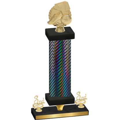 Premium Single Black Carbon Fiber Third Place Soccer Trophy