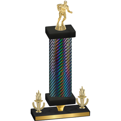 Premium Single Black Carbon Fiber Victory Rugby Trophy