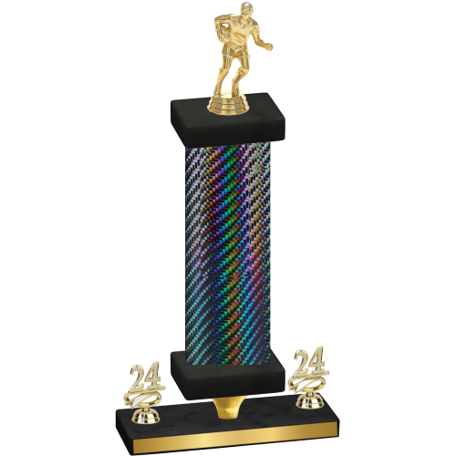 Premium Single Black Carbon Fiber Year Rugby Trophy