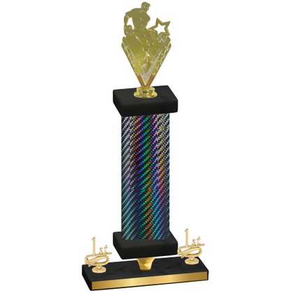 Premium Single Black Carbon Fiber First Place Rugby Trophy