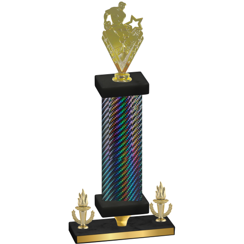 Premium Single Black Carbon Fiber Victory Rugby Trophy