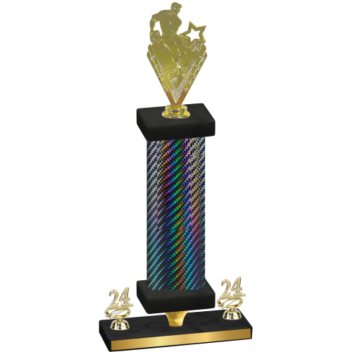 Premium Single Black Carbon Fiber Year Rugby Trophy