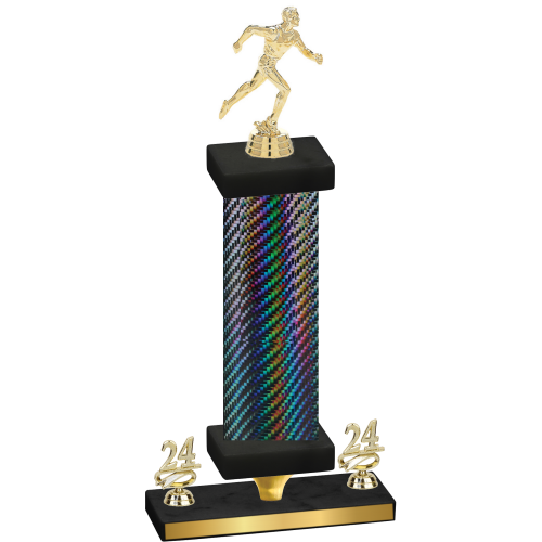 Premium Single Black Carbon Fiber Year Running Trophy