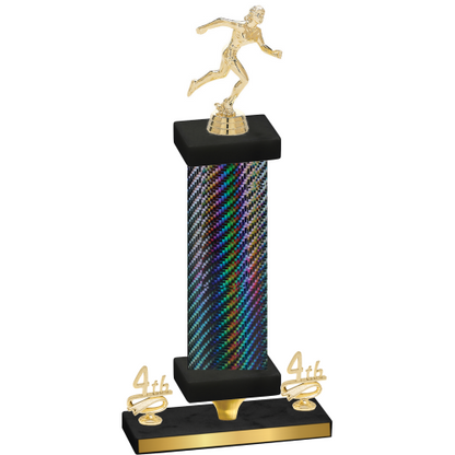 Premium Single Black Carbon Fiber Fourth Place Running Trophy