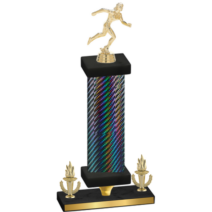 Premium Single Black Carbon Fiber Victory Running Trophy