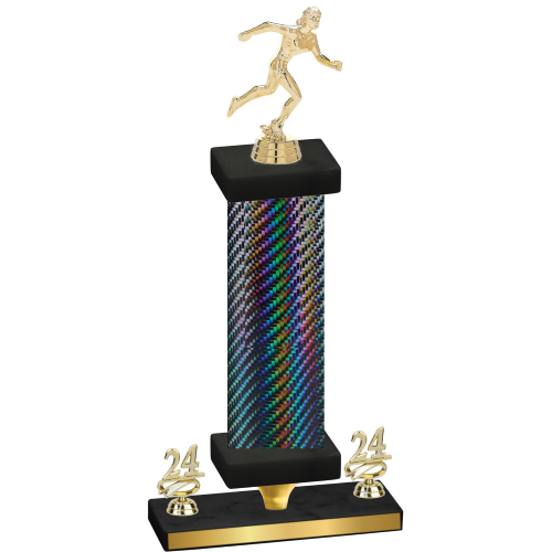 Premium Single Black Carbon Fiber Year Running Trophy