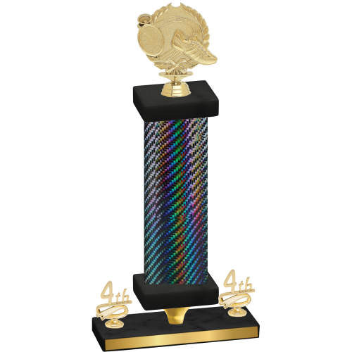 Premium Single Black Carbon Fiber Fourth Place Running Trophy