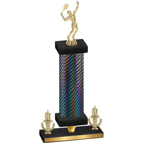 Premium Single Black Carbon Fiber Victory Tennis Trophy