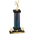 Premium Single Black Carbon Fiber Fourth Place Tennis Trophy
