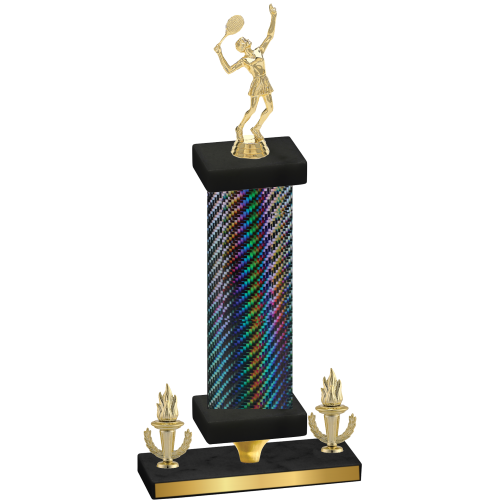 Premium Single Black Carbon Fiber Victory Tennis Trophy
