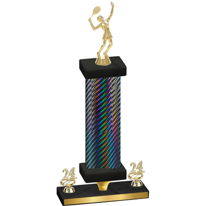 Premium Single Black Carbon Fiber Year Tennis Trophy