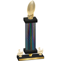 Premium Single Black Carbon Fiber Third Place Football Trophy