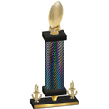 Premium Single Black Carbon Fiber Victory Football Trophy