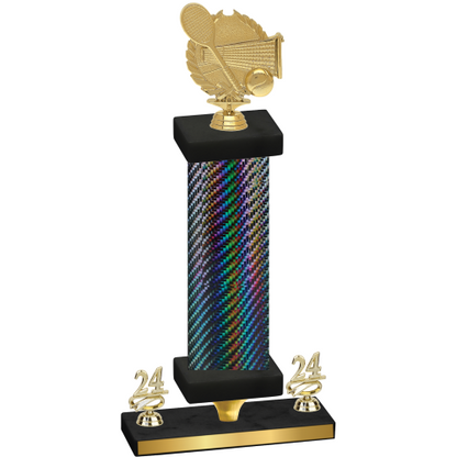 Premium Single Black Carbon Fiber Year Tennis Trophy