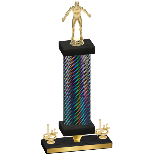 Premium Single Black Carbon Fiber First Place Wrestling Trophy