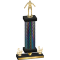 Premium Single Black Carbon Fiber Third Place Wrestling Trophy