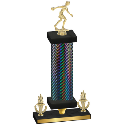 Premium Single Black Carbon Fiber Victory Bowling Trophy