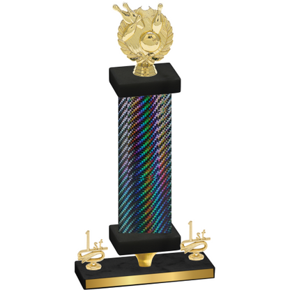 Premium Single Black Carbon Fiber First Place Bowling Trophy