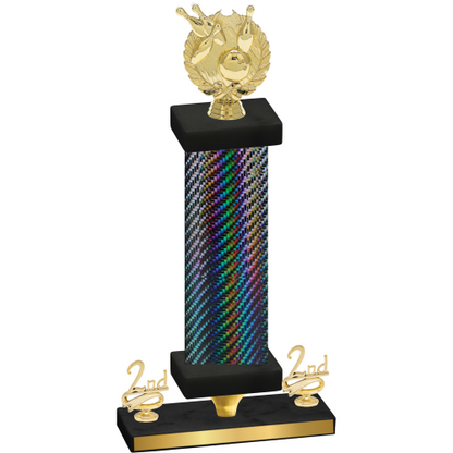 Premium Single Black Carbon Fiber Second Place Bowling Trophy
