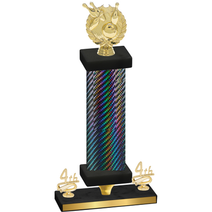 Premium Single Black Carbon Fiber Fourth Place Bowling Trophy