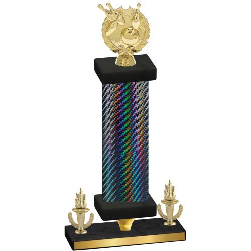 Premium Single Black Carbon Fiber Victory Bowling Trophy