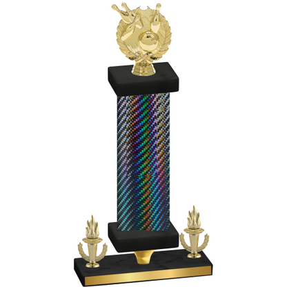 Premium Single Black Carbon Fiber Victory Bowling Trophy