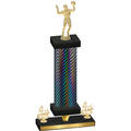 Premium Single Black Carbon Fiber Fourth Place Volleyball Trophy