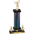Premium Single Black Carbon Fiber Victory Volleyball Trophy