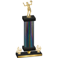 Premium Single Black Carbon Fiber Fourth Place Volleyball Trophy