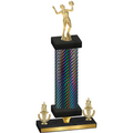 Premium Single Black Carbon Fiber Victory Volleyball Trophy