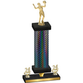 Premium Single Black Carbon Fiber Year Volleyball Trophy
