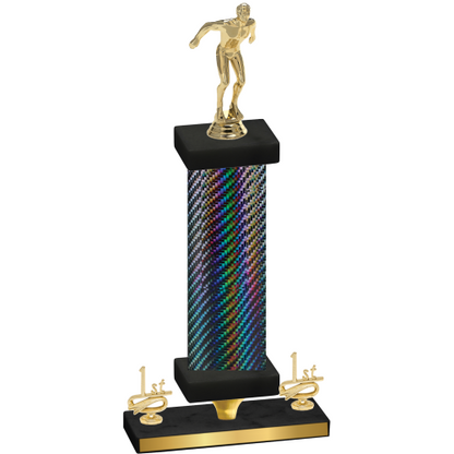 Premium Single Black Carbon Fiber First Place Swimming Trophy
