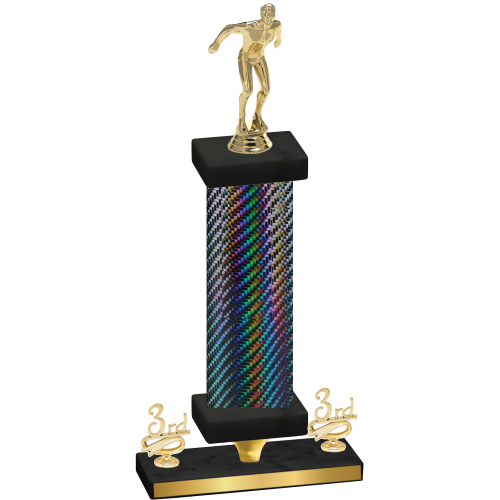 Premium Single Black Carbon Fiber Third Place Swimming Trophy