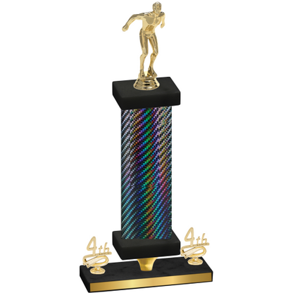 Premium Single Black Carbon Fiber Fourth Place Swimming Trophy