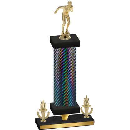 Premium Single Black Carbon Fiber Victory Swimming Trophy