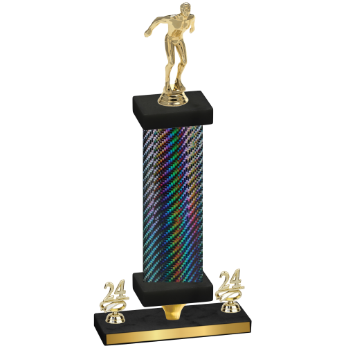 Premium Single Black Carbon Fiber Year Swimming Trophy