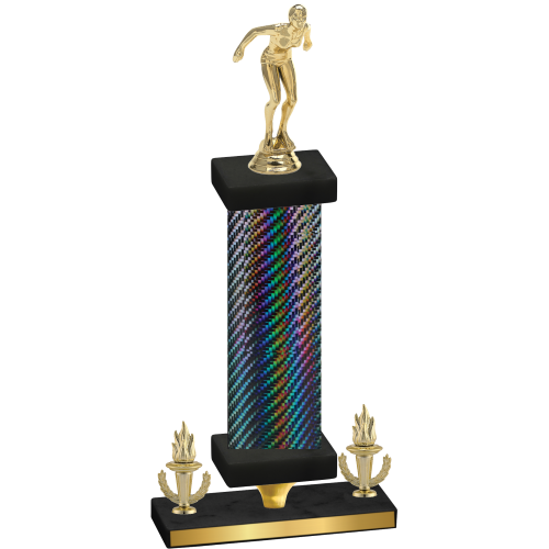 Premium Single Black Carbon Fiber Victory Tennis Trophy