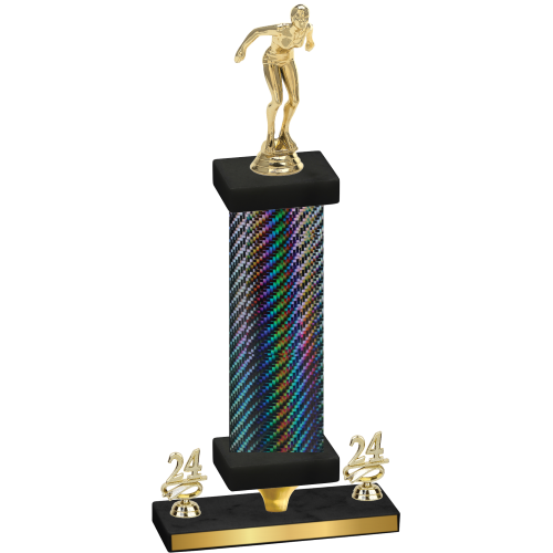 Premium Single Black Carbon Fiber Year Tennis Trophy