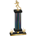 Premium Single Black Carbon Fiber First Place Football Trophy