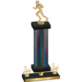 Premium Single Black Carbon Fiber Third Place Football Trophy