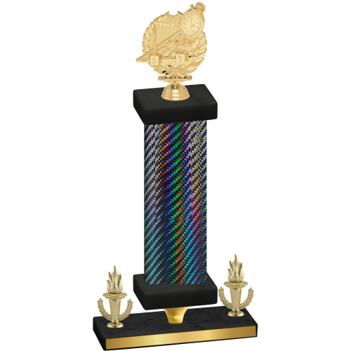 Premium Single Black Carbon Fiber Victory Swimming Trophy