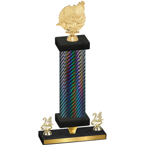 Premium Single Black Carbon Fiber Year Swimming Trophy