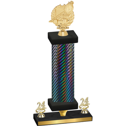 Premium Single Black Carbon Fiber Year Swimming Trophy