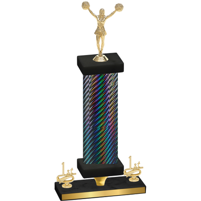 Premium Single Black Carbon Fiber First Place Cheerleading Trophy