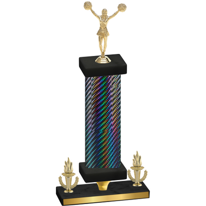 Premium Single Black Carbon Fiber Victory Cheerleading Trophy