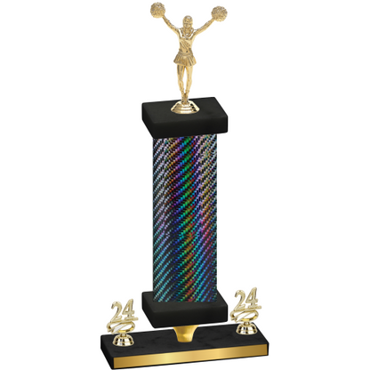 Premium Single Black Carbon Fiber Year Cheerleading Trophy