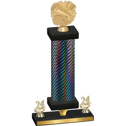 Premium Single Black Carbon Fiber Year Cheerleading Trophy