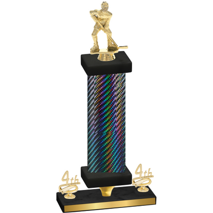 Premium Single Black Carbon Fiber Fourth Place Hockey Trophy