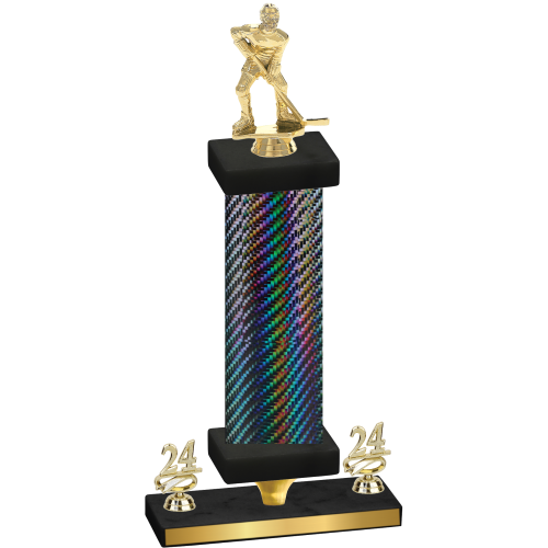 Premium Single Black Carbon Fiber Year Hockey Trophy