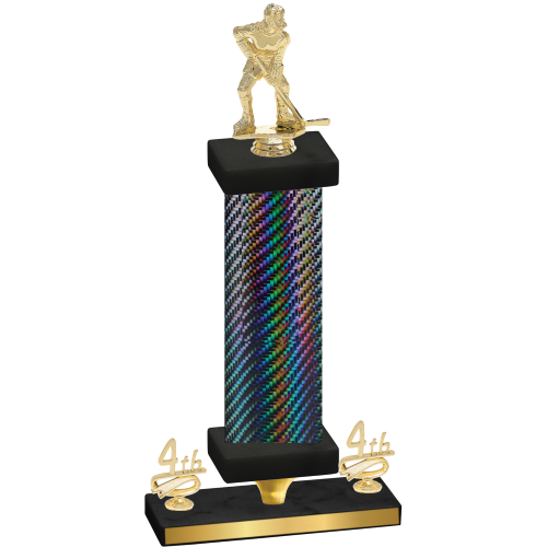 Premium Single Black Carbon Fiber Fourth Place Hockey Trophy